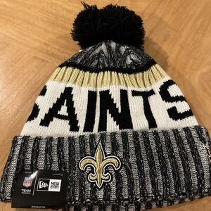 New Orleans Saints Knit Winter‎ Hat Beanie New Era Cap On Field Sideline NWT